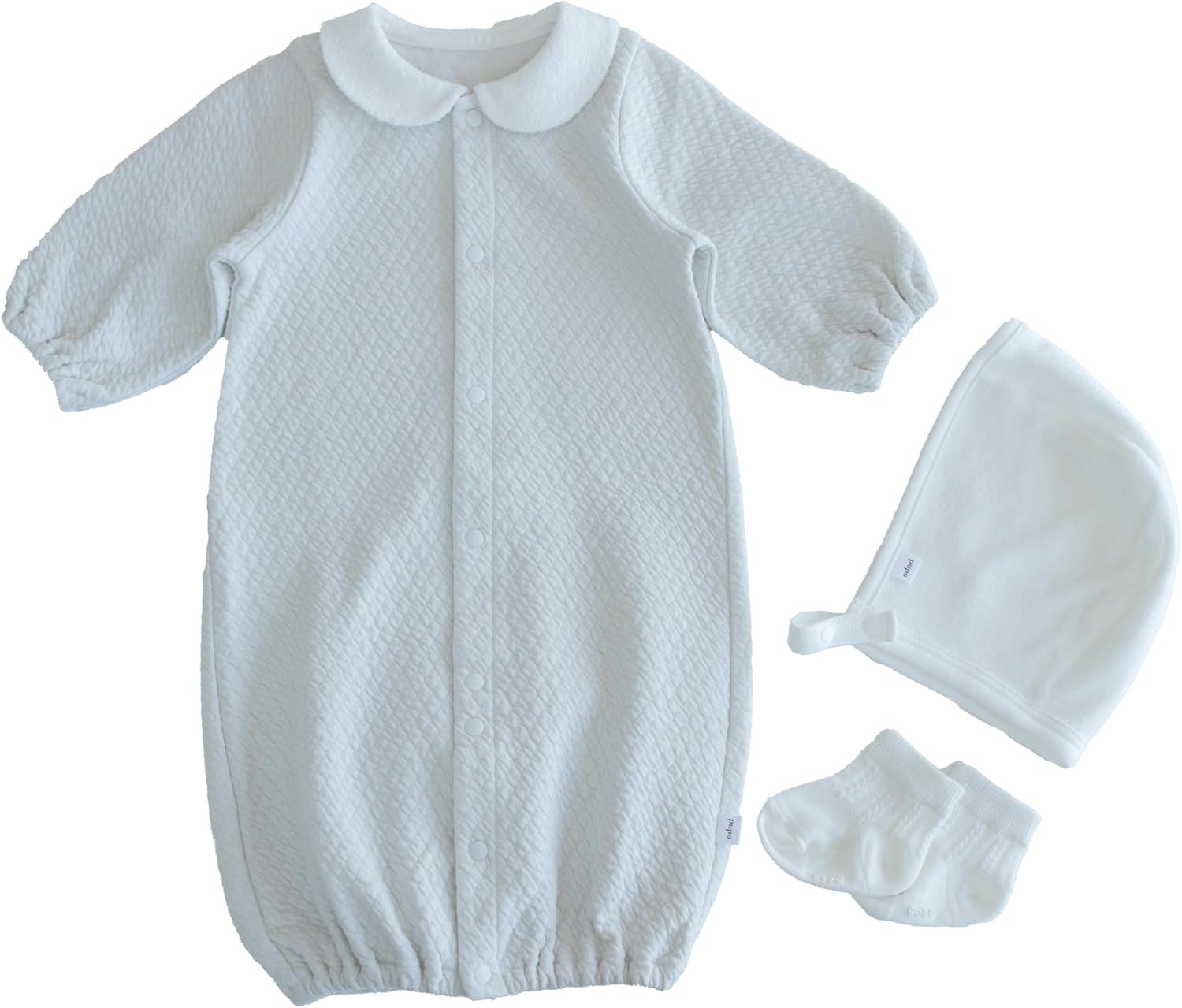 【美品】DE 退院着　オフホワイト　ボンネットセット Amazon.co.jp: [PUPO] セレモニードレス 3点 セット 日本製 お